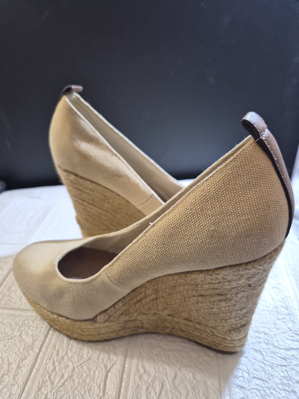 Vintage Aldo linen Round Toe Espidrille wedges size US 9.5 /40